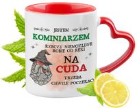 Kubek Dla Kominiarza Czerwony Z Uszkiem W Kształcie Serca Na Prezent