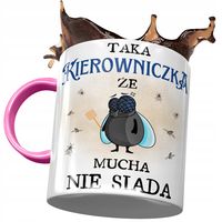 Kubek Różowy Dla Kierowniczki Że Mucha Nie Siada Z Nadrukiem Ze Zdjęciem