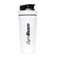 DUŻY SZEJKER BIDON SPORTOWY STALOWY DO ODŻYWEK - GymBeam 750 ml biały