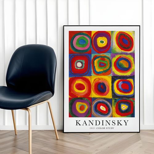 Plakat Kandinsky color study 50x70 cm w czarnej ramie na Arena.pl