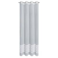 Zasłona LIWIA 140X250 cm biała gotowa kwiatowy pas przelotki