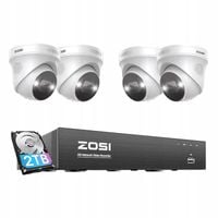 ZOSI ZESTAW CZTERECH KAMER IP C225 WIFI 5MP + NAGRYWARKA + DYSK HDD 2TB
