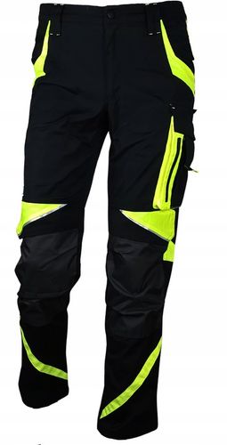 Spodnie ROBOCZE męskie BHP mocne ELASTYCZNE stretch spandex ODBLASKOWE NEON na Arena.pl