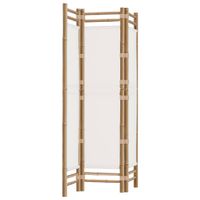 Składany parawan 3-panelowy, 120 cm, bambus i płótno