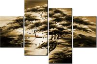 120CM 80CM ZEGAR 4 ELEM SILNE DRZEWA OBRAZ ŚCIENNY