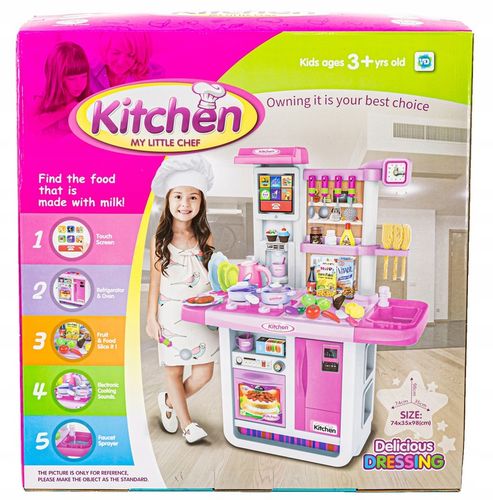 DUŻA KUCHNIA DLA DZIECI Kuchenka Akcesoria Światło na Arena.pl