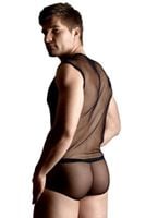 net set - shirt and thong - black  m/l