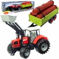 Duży Traktor z Przyczepą Ciągnik NAPĘD Ruchome elementy Otwierane drzwi