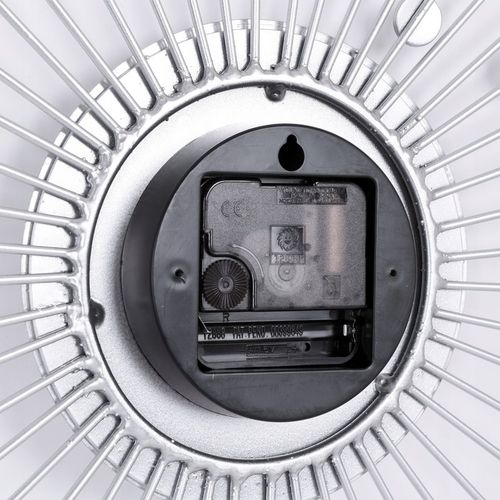 ZEGAR ŚCIENNY KRYSZTAŁKI SREBRNY SŁOŃCE DUŻY STYLOWY NA ŚCIANĘ CRISTAL 50cm na Arena.pl