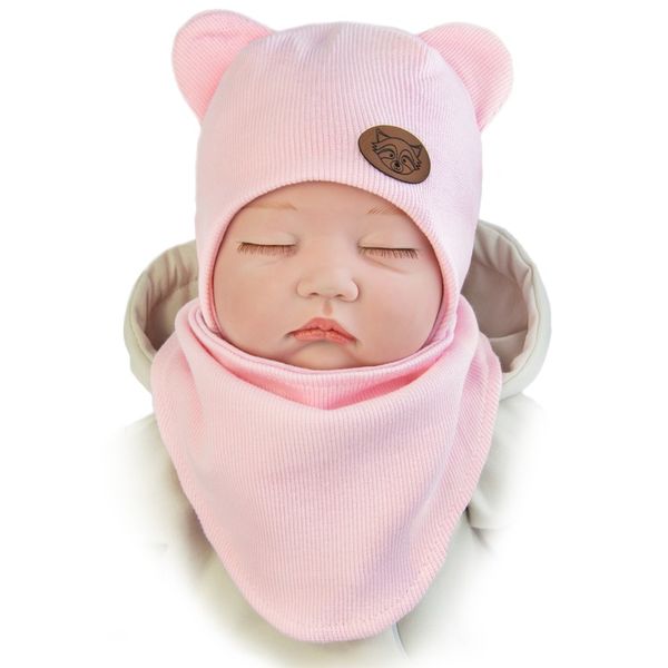 Komplet niemowlak CZAPKA APASZKA z podszewką 40-42 zdjęcie 1