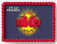 PROSTOKĄTNY OPŁATEK NA TORT A4 20x29CM - BOKS HOBBY + IMIĘ