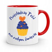 Kubek Czerwony Dla Teścia Taty Najsłodszy Teść Z Nadrukiem Ze Zdjęciem