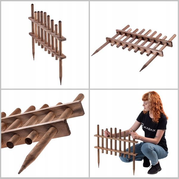 KADAX Płotek Ogrodowy Drewniany Palisada 60cm zdjęcie 7