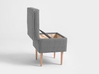 Pufa EDI 40 - ciemna pepita, naturalny, otwierana góra, podnóżek