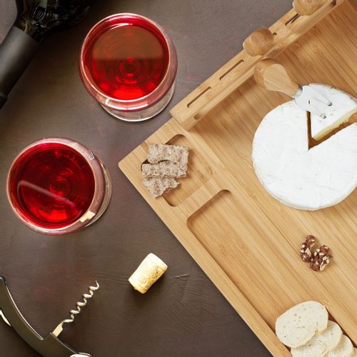 Deska bambusowa do serów, wędlin, przekąsek + noże na Arena.pl
