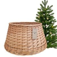 Osłona / kosz / osłonka wiklinowa na stojak pod choinkę NATURALNA Ø 45 cm