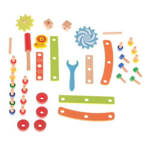 Warsztat krzesło edukacyjne klocki drewniane zestaw konstrukcyjny 49el. na Arena.pl