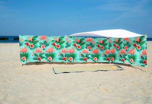 PARAWAN PLAŻOWY Flamingi z indywidualnym  napisem 5 PANELI 24.5 na Arena.pl