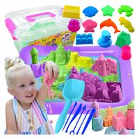 PIASEK KINETYCZNY ZESTAW 3 kg piaskownica basen foremki magiczny kolorowy