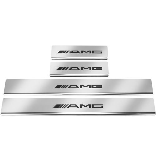 Listwa progowa MERCEDES GLC X253 AMG Stal nierdzewna 304 połysk z czarnymi na Arena.pl