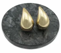 KOLCZYKI ZŁOTE KROPLA ŁEZKA 4,5 cm STAL 316 L