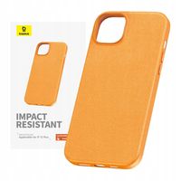 2 x Etui Baseus Fauxther DO iPhone 15 Plus Skóra PU Pomarańczowe