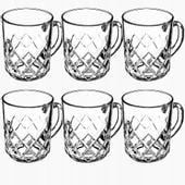 SZKLANKI KUBKI Z UCHEM DO HERBATY KAWY 6szt 230 ml