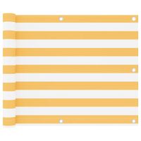 Parawan balkonowy, biało-żółty, 75x400 cm, tkanina Oxford