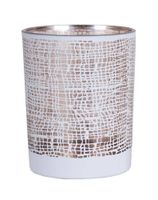 Świecznik szklany diamentowy biały duży