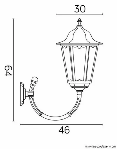 Kinkiet zewnętrzny Retro Maxi K 3012/1/BD g Suma na Arena.pl