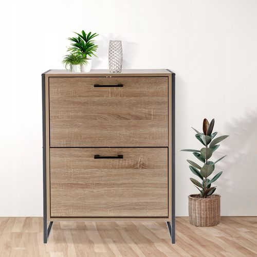 szafka na buty regał 2 komory obuwie komoda pojemna do przedpokoju loft na Arena.pl