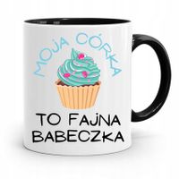 Kubek Czarny Prezent Dla Córki Fajna Babeczka Z Nadrukiem Ze Zdjęciem