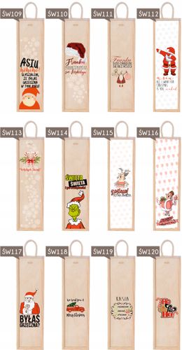 SKRZYNKA NA WINO prezent Mikołajki Święta nadruk na Arena.pl