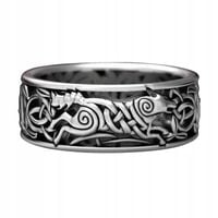 PIERŚCIEŃ SYGNET Wikingów NORDYCKI WILK RUNA 148