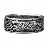 PIERŚCIEŃ SYGNET Wikingów NORDYCKI WILK RUNA 148