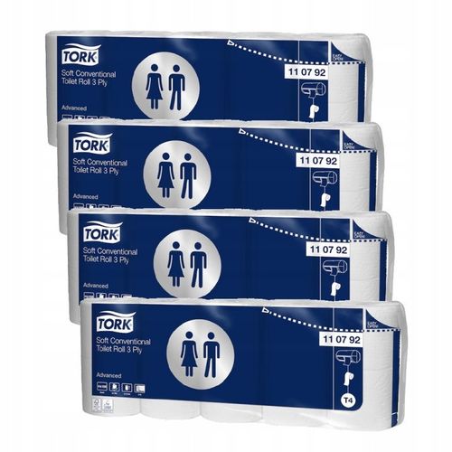 ZESTAW TORK: 4 x 110792 Papier toaletowy w rolkach konwencjonalnych, biały na Arena.pl