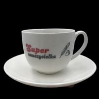 filiżanka + spodek super nauczycielka