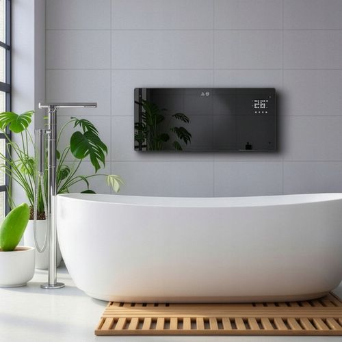 Grzejnik elektryczny szklany konwektorowy Glow 2500W LED WiFi Tuya czarny na Arena.pl