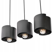 Żyrandol lampa sufitowa wisząca oprawa loft nowoczesny czarny e27 led HUGO
