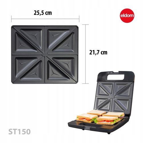 OPIEKACZ DO KANAPEK TOSTÓW SANDWICH TOSTER 1400W DUŻY XXL 4 KANAPKI na Arena.pl