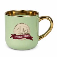 Czterdziestolatek - moneta kubek elegancki na prezent zielony 40 URODZINY