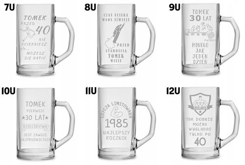 Duży kufel do piwa na prezent z grawerem 640ml logo tekst urodziny na Arena.pl