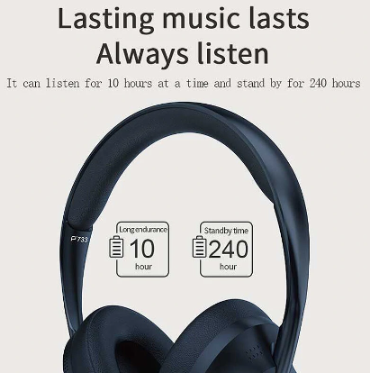 P733 bezprzewodowe słuchawki Bluetooth 5.1 membrana kompozytowa ruchoma cewka oddychające nauszniki 3.5mm słuchawki do gier z mikrofonem na Arena.pl