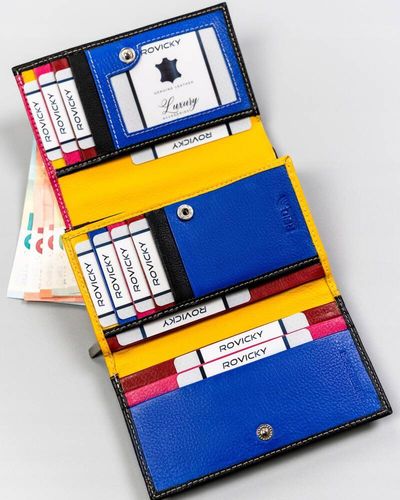 skórzany, elegancki portfel damski na zatrzask - rovicky na Arena.pl