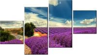 90CM 160 OBRAZ 4 ELEM LAWENDOWY KRAJOBRAZ ŚCIENNY