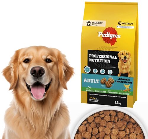 PEDIGREE sucha karma dla psa duże i średnie rasy drób warzywa 12 kg na Arena.pl