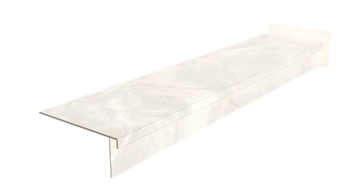 Gruba płytka schodowa z kapinosem 140x30, JASNY KREMOWY MARMUR - POŁYSK na Arena.pl