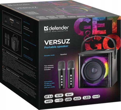 GŁOŚNIK BLUETOOTH Z MIKROFONEM KARAOKE MODE BT 5.4 USB LED MIKROFON 2X na Arena.pl