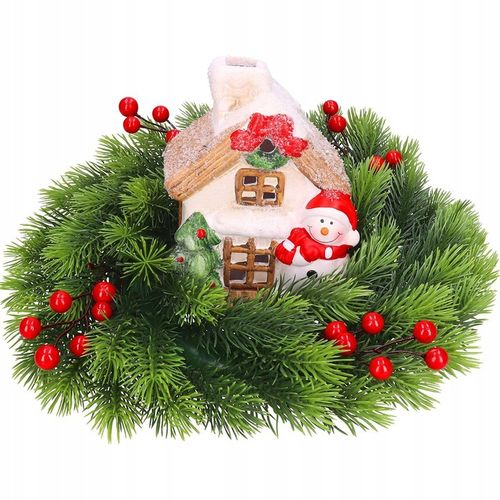 WIANEK ŚWIERKOWY ŚWIĄTECZNY ADWENTOWY STROIK WIENIEC JAK ŻYWY DUŻY PREMIUM na Arena.pl