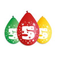 balon z nadrukiem cyfry "5" / 5szt.urodziny pastel